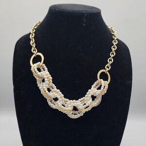 Graziano gold & pearl link necklace